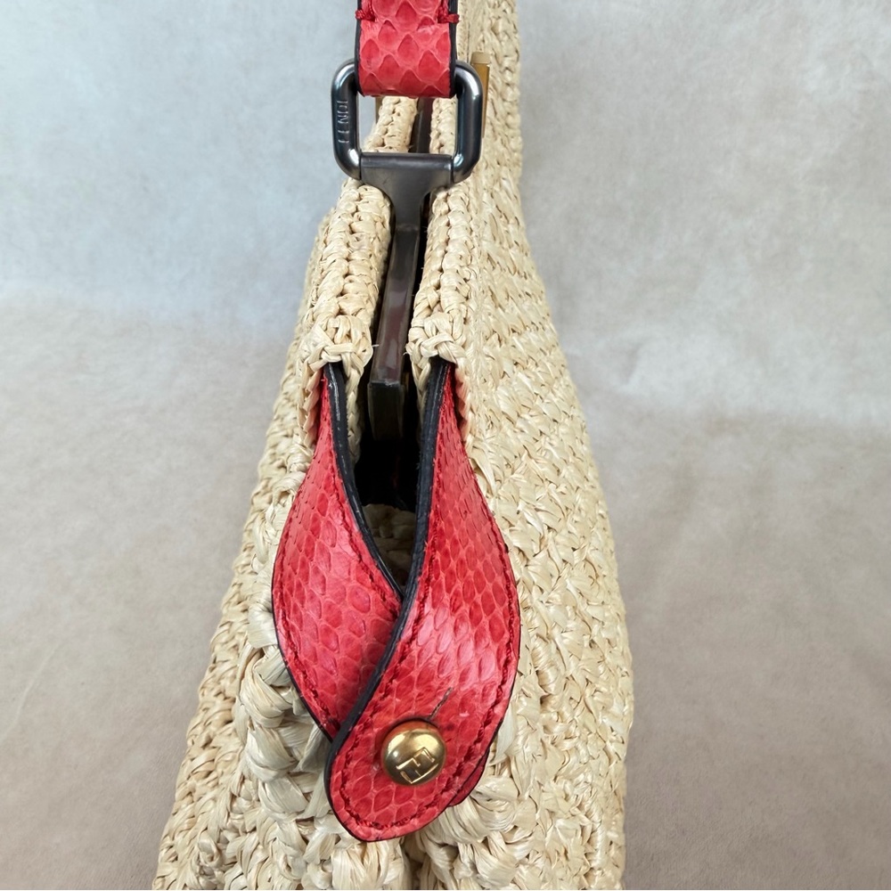 Fendi Peekaboo XL Python and Raffia Bag Rare - Picture 12 of 17